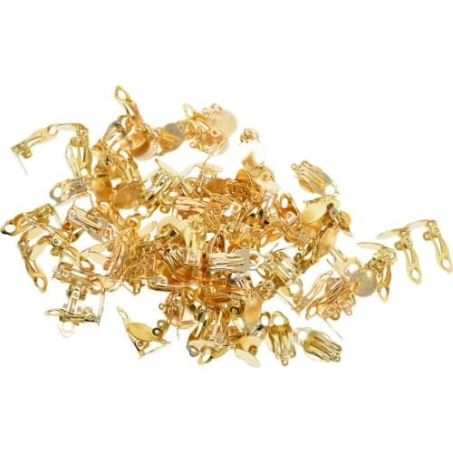 100 Pieces Metal Clip on Earring Findings with Converter Pad