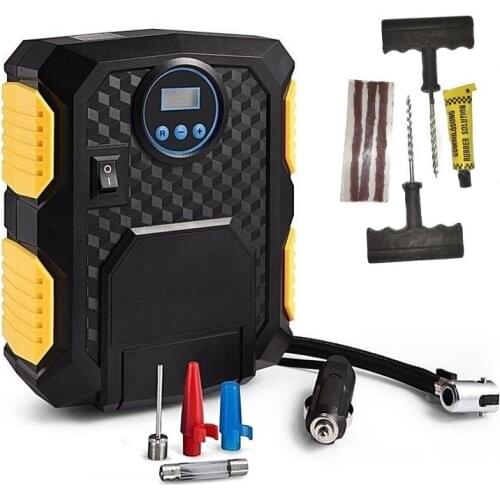 DC 12V Electric Car Air Compressor Pump With LED Light Tire Inflator Auto Digital Display With Tire Repair Tool