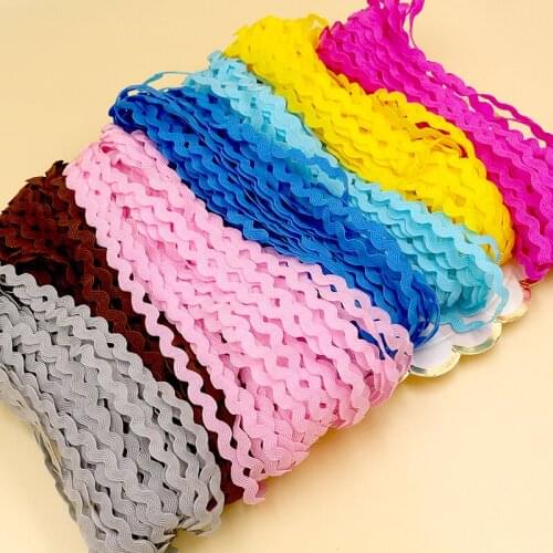 13M Pink Rose Blue Grey Black Ribbon DIY Accessory S Shape Wavy Webbing Garments Hair Decorations Lace Stiching Tape Trimming