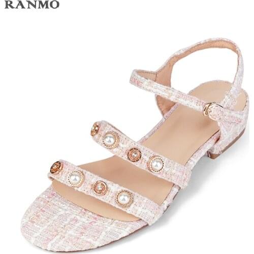 2021 New Luxury Brand Designer Sandals Shoes Women Buckled Strap Sandles Shoes Gladiator String Bead Shoes for Women Sandals