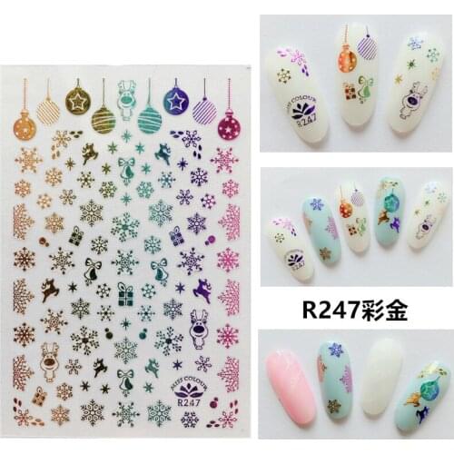 3D Stickers for Nails Self-adhesive Design Christmas Gift Snowflake Nail Art Decorations Decals Foil Wrap Manicure Accessories