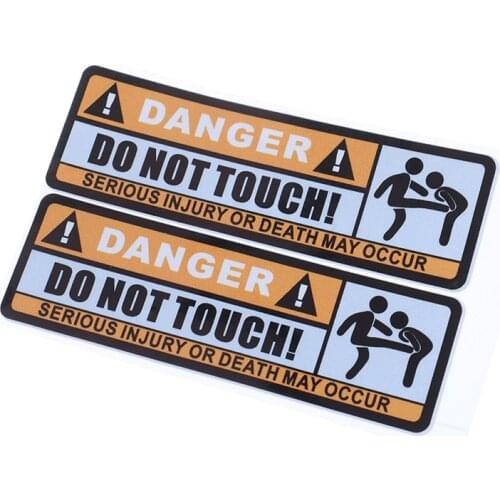4.7*1.6in Do Not Touch Car Sticker Warning Sign Waterproof PVC Personalized Cars Sticker