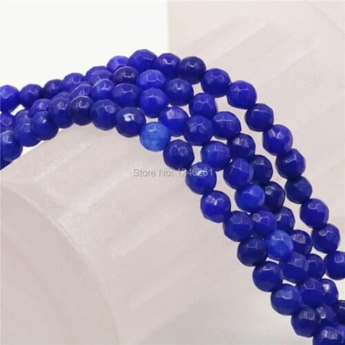 4mm DarkBlue Accessories Crafts Loose Beads DIY Stone Women Fashion Jewelry Making Design Christmas Gifts Ornaments Faceted Gems