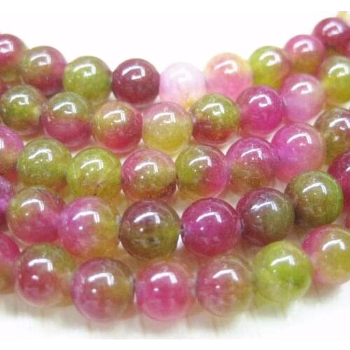 4 style 6mm 8mm 10mm 12mm dyed multicolor jades natural stone round chalcedony diy loose beads jewels making 15inch MY5155