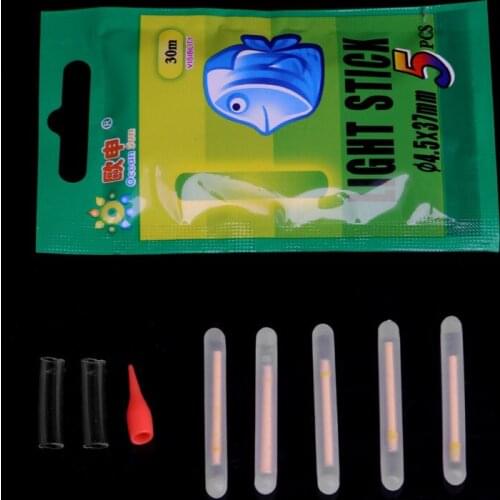 50Pcs Multi-Color Fishing Fluorescent Lightstick Light Night Float Clip On Dark Glow Stick 4.5*37mm