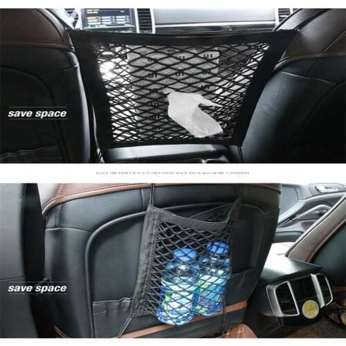Auto Car Strong Elastic Car Mesh Net Bag Between Car Organizer Seat Back Storage Bag Luggage Holder Pocket Car Accessories Hot