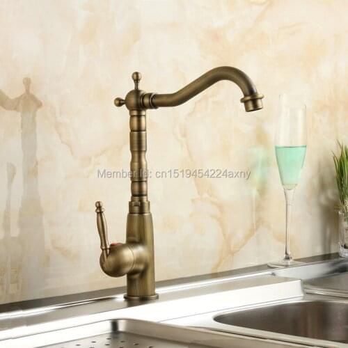 Free Shipping bathroom basin kitchen sink antique brass faucet tap New Luxury Single Handle hot and cold tap GI03