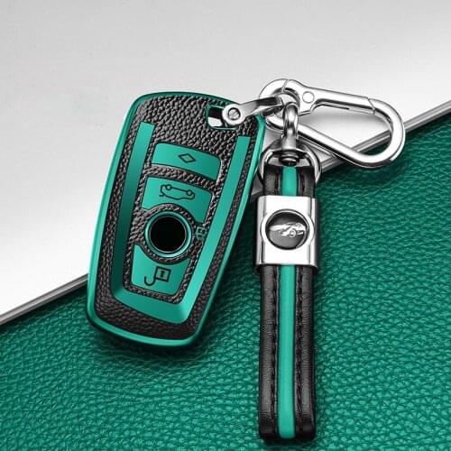 Color TPU+Leather grain Car Key Case Cover For BMW 520 525 f30 f10 F18 118i 320i 1 3 5 7 Series X3 X4 M3 M4 M5 Auto Accessories