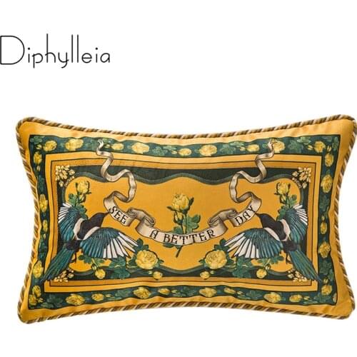 Diphylleia Rustic Style Lumbar Pillow Cover American Home Decorative Cushion Case Rectangle Luxury Velvet Pillow Sham 30x50cm