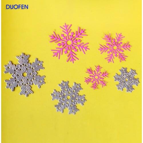 DUOFEN METAL CUTTING DIES 090050 3pcs Christmas snowflake Metal Cutting Dies Stencils for DIY Scrapbooking DIY 2018 New