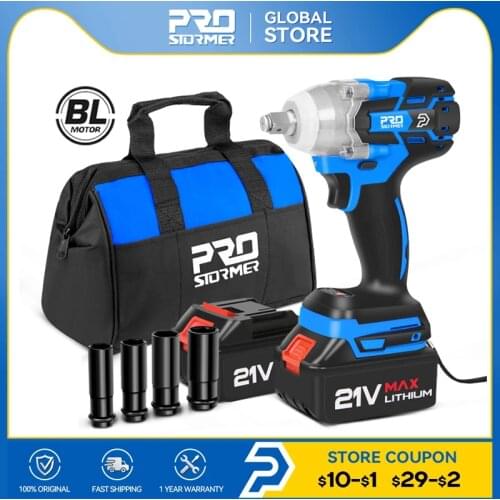 21V Brushless Wrench Cordless Electric Impact Socket Wrench 4000mAh Li Battery Hand Drill Installation Power Tools by PROSTORMER