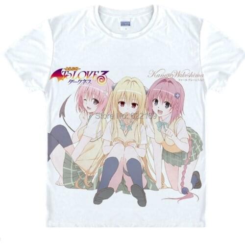 Hot Sale To Love-Ru Golden Darkness Momo Nana anime heat transfers permanently heat-transferred to T-shirts Cosplay christmas