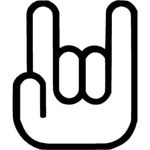 Personality Personalized Rock Gesture Fun Car Decal Car Decal Car Sticker Pvc Decal Applicable To Various Models Black/White