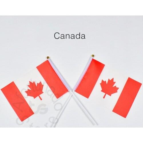 Canada 14*21cm flag Banner hand waving National flag Home Decoration flag banner
