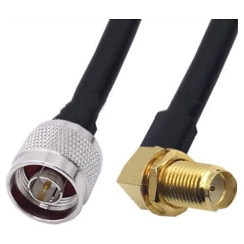 RG58 Cable SMA Female Right Angle to N Male Coaxial Connector WiFi Antenna Extension Pigtail jumper cable