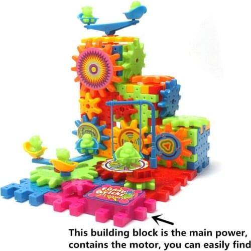 81 PCS Electric Gears 3D Model Building Kits Plastic Brick Blocks Educational Toys For Kids Children Gifts