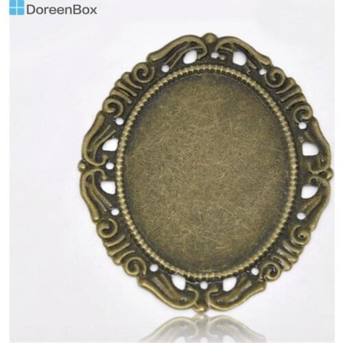 Doreen Box Lovely 30 Bronze Tone Cameo Frame Settings 5.3x4.4cm (B14205)