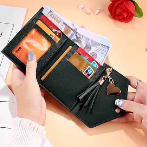 Small Wallet for Women Mini Tassel Wallet Women Fashion Purse Female Ashort Mini Wallets Korean Students Lovely Purse Female