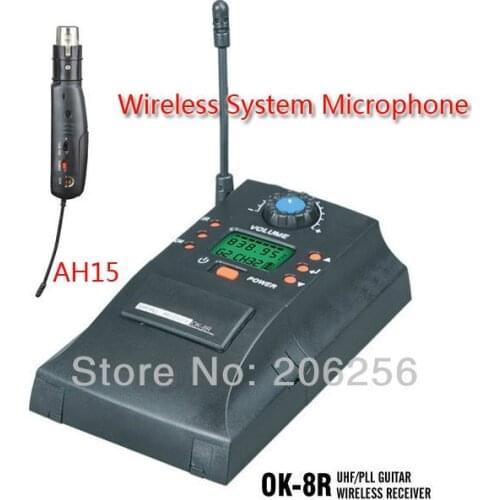 Hot selling AH15 UHF PLL Instrument Wireless System Musical Wired MIC conversion wireless Microphone with retail packaging