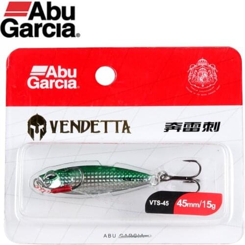 Abu Garcia VENDETTA VTS 30mm-45mm Metal Jig Fishing Lure 5g 9g 12g 15g Long Casting Spoon Fishing Lure With Double Sharp Hooks