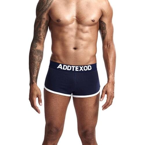 Fashion Mens Boxers Shorts Cotton Breathable Underwear Mens Underpants U Convex Pouch Sexy Bikini Male Panties Homewear