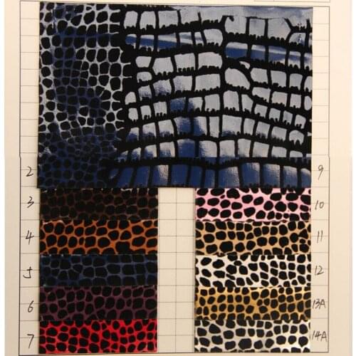 Soft fabric wholesale Flocking crocodile leather high quality synthetic PU leather aligator grain faux leather