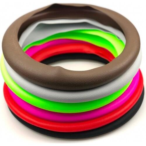 Car Soft Silicon Steering Wheel Cover For Hyundai SantaFe Veracruz Mistra Veloster Rohens AZERA Avante Accent