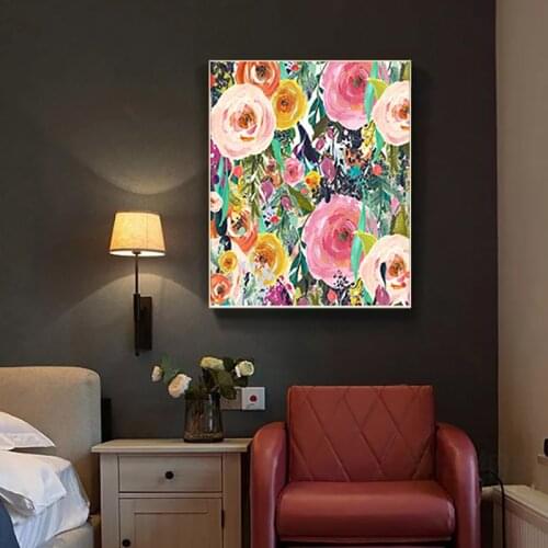 Digital oil painting handmade home decoration paint by numbers art Rose Drawing On Canvas Gift DIY Pictures Flower Kits