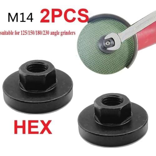 2Pcs M14 Thread Hex Nut Set Tools Power Replacement For 115/125/150/180/230 Angle Grinder