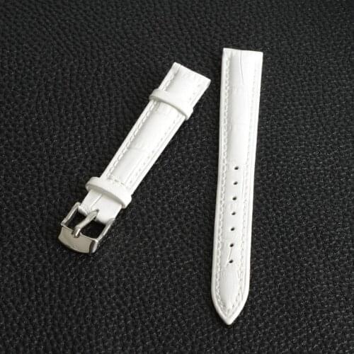 2017 New 20mm Genuine Leather Replacement Watch Band Strap Watchband White SB0593