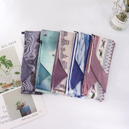 2021 New Summer 160*7 Ins Simple Fashion Bag Decorative Scenery Clothing Accessories Korean Version Ribbon Small Scarves