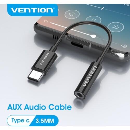 Vention USB Type C 3.5 Jack Earphone Adapter USB C to 3.5mm Headphones Audio Aux Cable for Xiaomi Mi 10 9 Huawei Mate 20 30 Pro