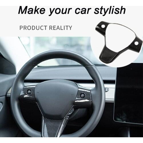 Suitable For Tesla Model 3 Steering Wheel Integrated Protective Decoration Shell Cover Car Stickers and Decals