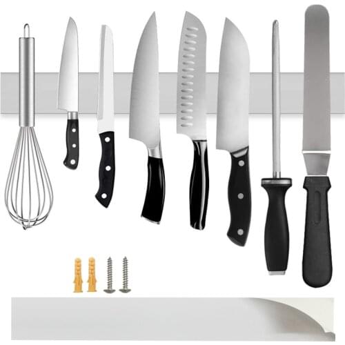 Knife Stand Magnetic Knife Holder Punch Stainless Steel Storage Rack Home for Knives Kitchen Accessories Organizer