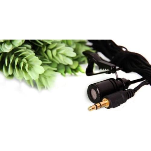 Gold-plated wired iorn Lapel tie clip on dual channel microphone 3.5mm plug 2.5m for PC Computer Skype Recorders Hand-free