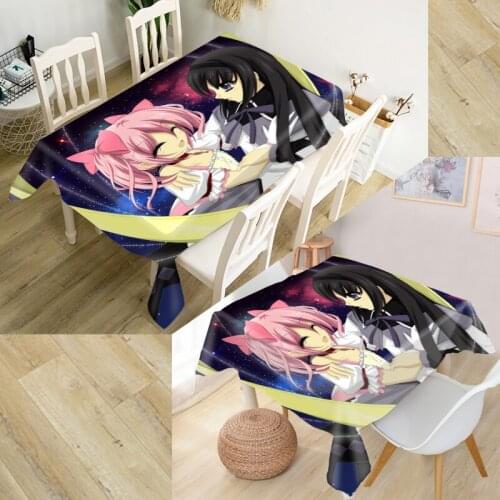 Anime Mahou Shoujo Madoka Tablecloth Oxford Fabric Square/Rectangular Dust-Proof Table Cover For Party Home Decor TV Covers 0804