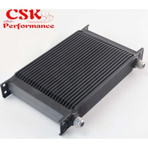 AN10 248mm 25 Row Aluminum British Engine Oil Cooler Universal Black / Silver