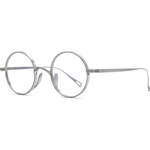 Vintage Pure Titanium Reading Glasses Frame Unisex Round Eyewear Ultralight Anti-Glare Prescriprion Readers Eyeglasses Spectacle