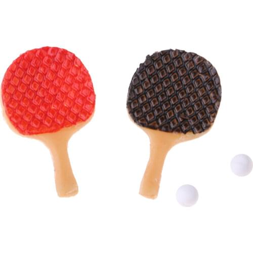 1/12 Plastic Table Tennis Ball Racket Set Dollhouse Miniature Life Scenes Accessory Sports Equipment Decor