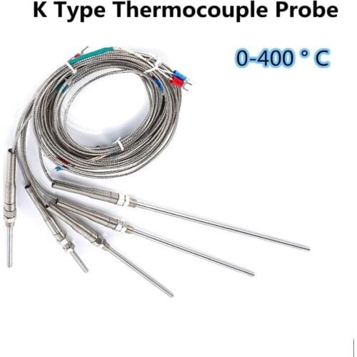 1 Pcs 5 Meter K type Thermocouple Stainless Steel Probe Thermocouple Threads size 8mm Thermocouple 0~400C Temperature Sensor