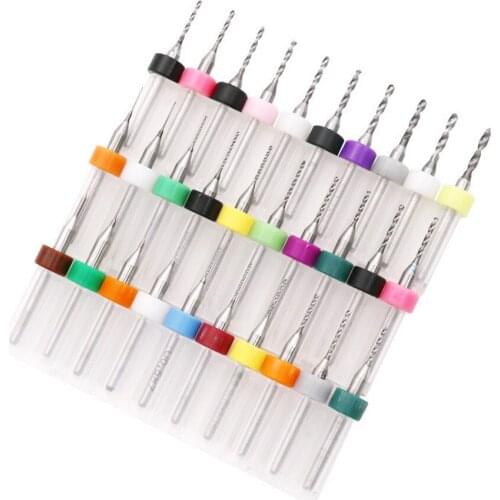10pcs/Set 0.1mm-3mm High Quality Hard Alloy PCB Print Circuit Board Carbide Micro Drill Bits Tool 0.1mm-3mm for SMT CNC