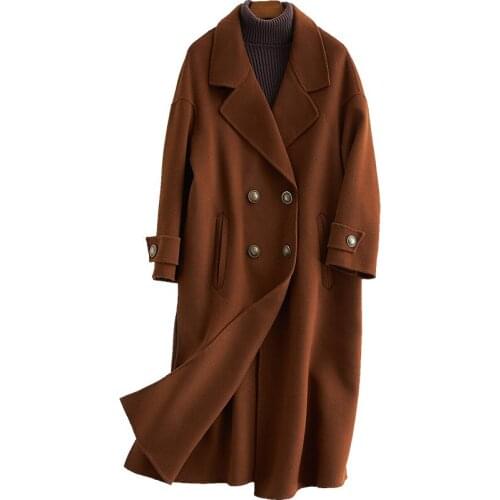 100% Wool Women 2020 Fashion Autumn Woolen Trench Coat Female Long Slim Womens Winter Jackets and Coats BY01002ZB1