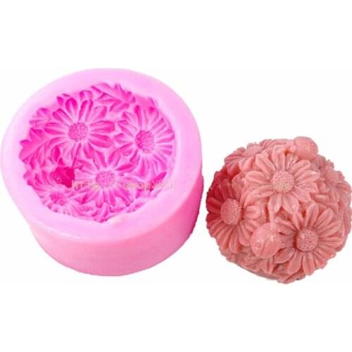 3D Sunflower Mould Craft Art Silicone Soap Mold Craft Molds DIY Handmade Candle Molds S356