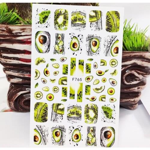 3D Nail Sticker Sweet Fruit Kiwi Strawberry Stickers for Nails Self-Adhesive Design Sticker for Manicure Nail Art Decoration