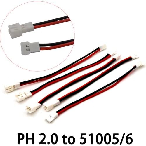 5pcs Lipo Battery Charging Connector Lines for DIY FPV E010 H36 BETA FPV Tiny Whoop Inductrix Mini RC Drone PH2.0 Plug