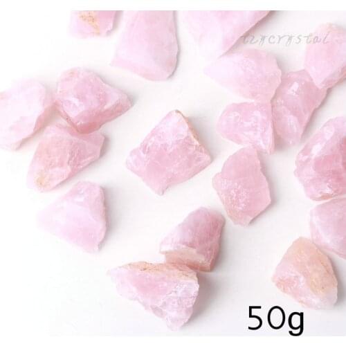 50g Natural Rough Pink Crystal Gemstone Irregular Specimen Decorative Stone