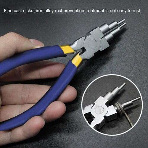 6 in 1 Anti-rust Wire Looping Forming Jump Ring Jewelry Six-section Plier Tool Multi-purpose Long Nose Plier Jewelry Making Tool