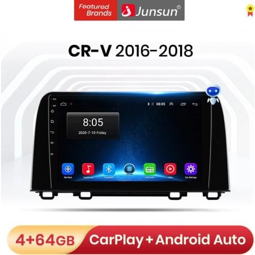 Junsun V1 Pro 4G CarPlay Android 10 4G+64G Car Radio Multimedia Player For Honda CRV 3 CR-V 5 2016 -2018 GPS no 2din 2 din dvd