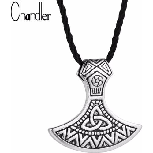 Chandler Celtics Axe Necklace Valknut Odin 's Symbol Of Norse Pendant Viking War Antique Fashion Ancient Man Jewelry