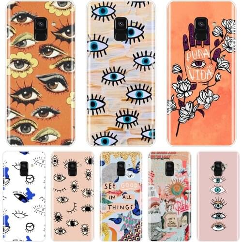 Eyes Eyelash Phone Case For Samsung Galaxy A5 A7 2018 A6 A8 Plus Silicone Soft Back Cover For Samsung Galaxy A3 A5 A7 2016 2017